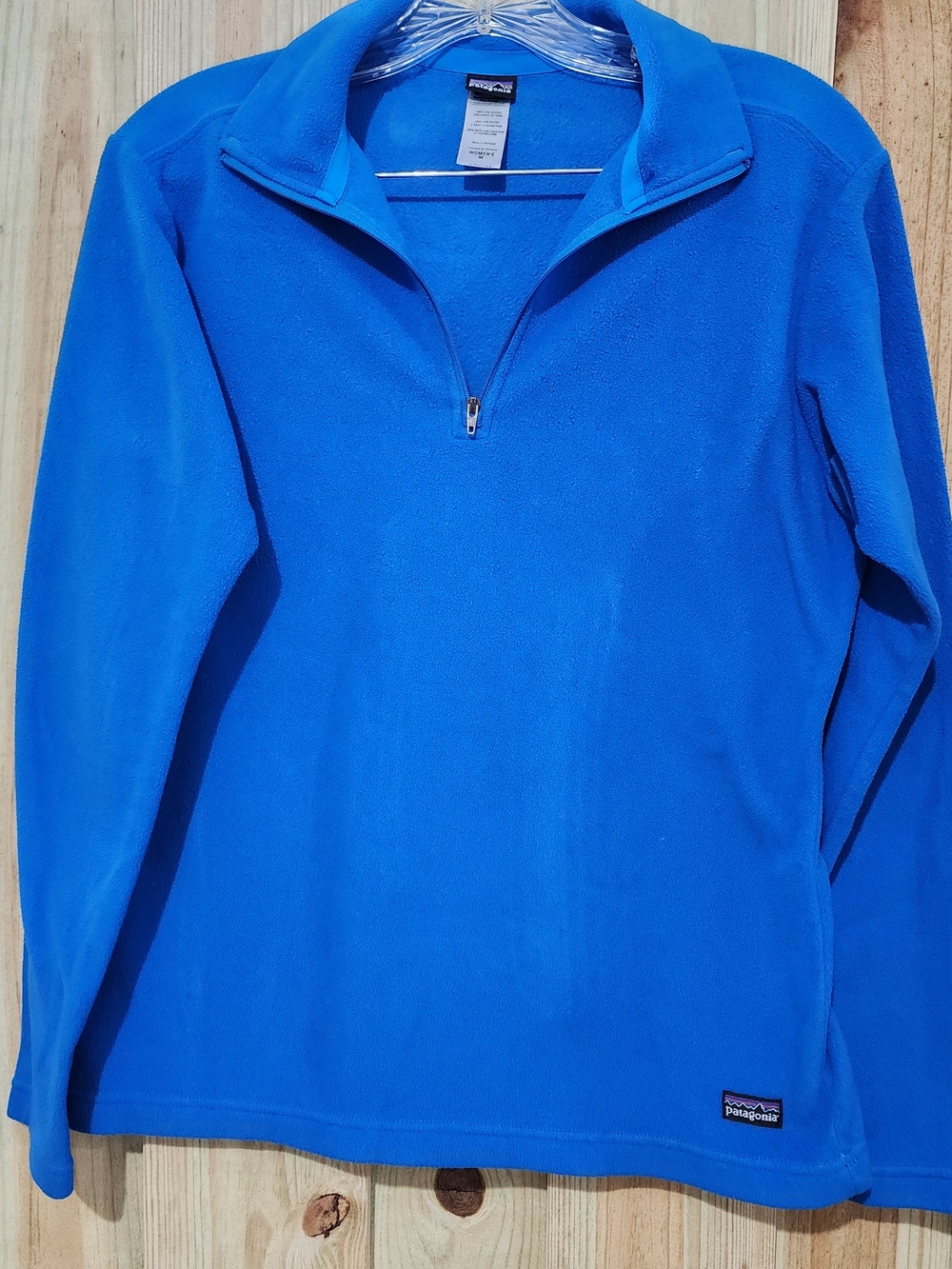 Patagonia Bright Blue Half-Zip Fleece Pullover No Pockets.